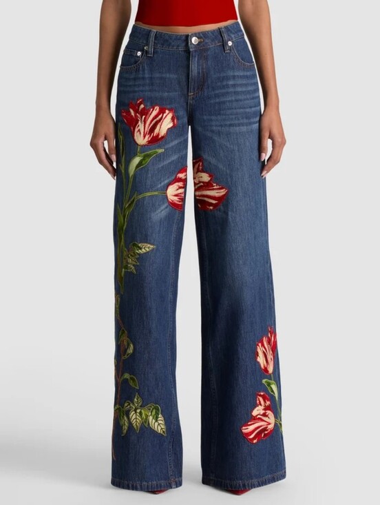 Alice + Olivia Denim - Alice + Olivia AMAZING EMBROIDERED JEAN